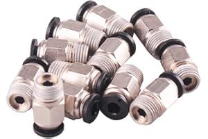 QBGTFAK 1/8" PT Male Thread 4mm Push in Joint Pneumatic Connector Quick Fittings 12 Pcs Ted Lele (4mm 1/8)