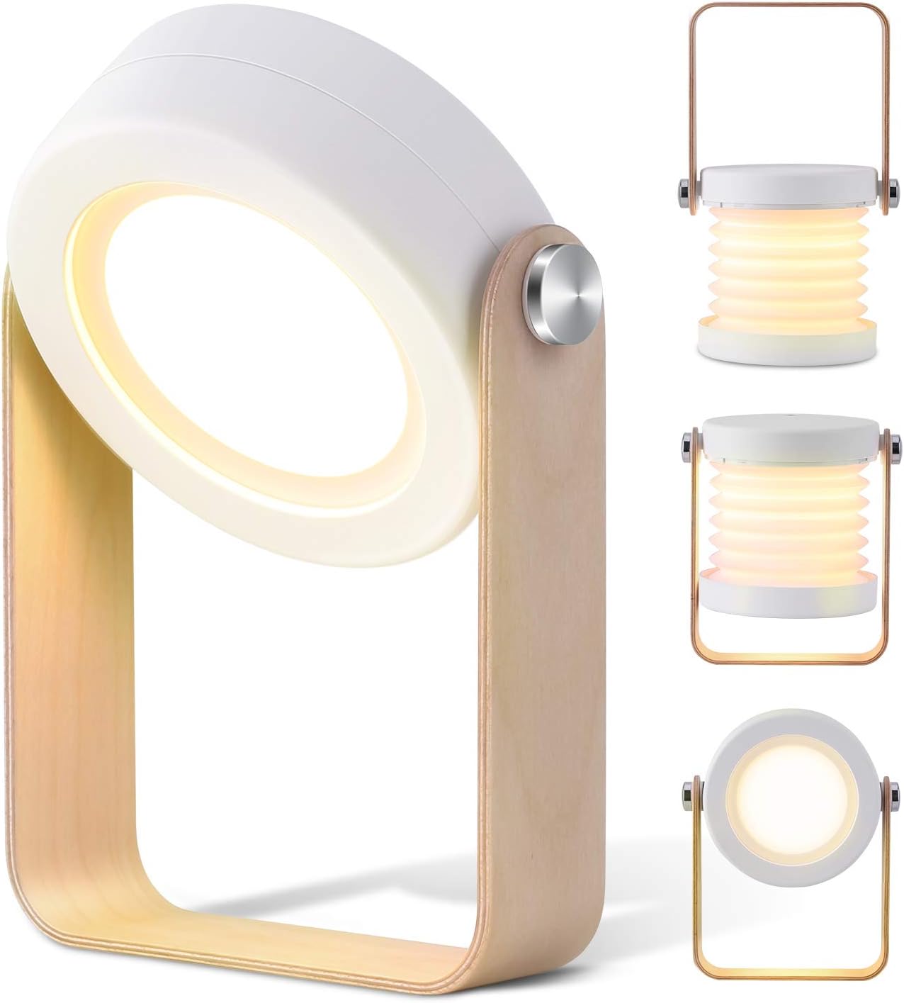 ELEHOT Table Lamp LED Desk Lamp Portable Lantern Night Light, USB Rechargeable Battery Powered Dimmable Table Lamp with Touch Switch for Reading Book, Outdoor Camping, Garden, Bedroom