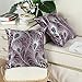 CaliTime Pack of 2 Throw Pillow Covers Cases for Couch Sofa Home Decoration Modern Peacock Feathers 18 X 18 Inches Aubergine