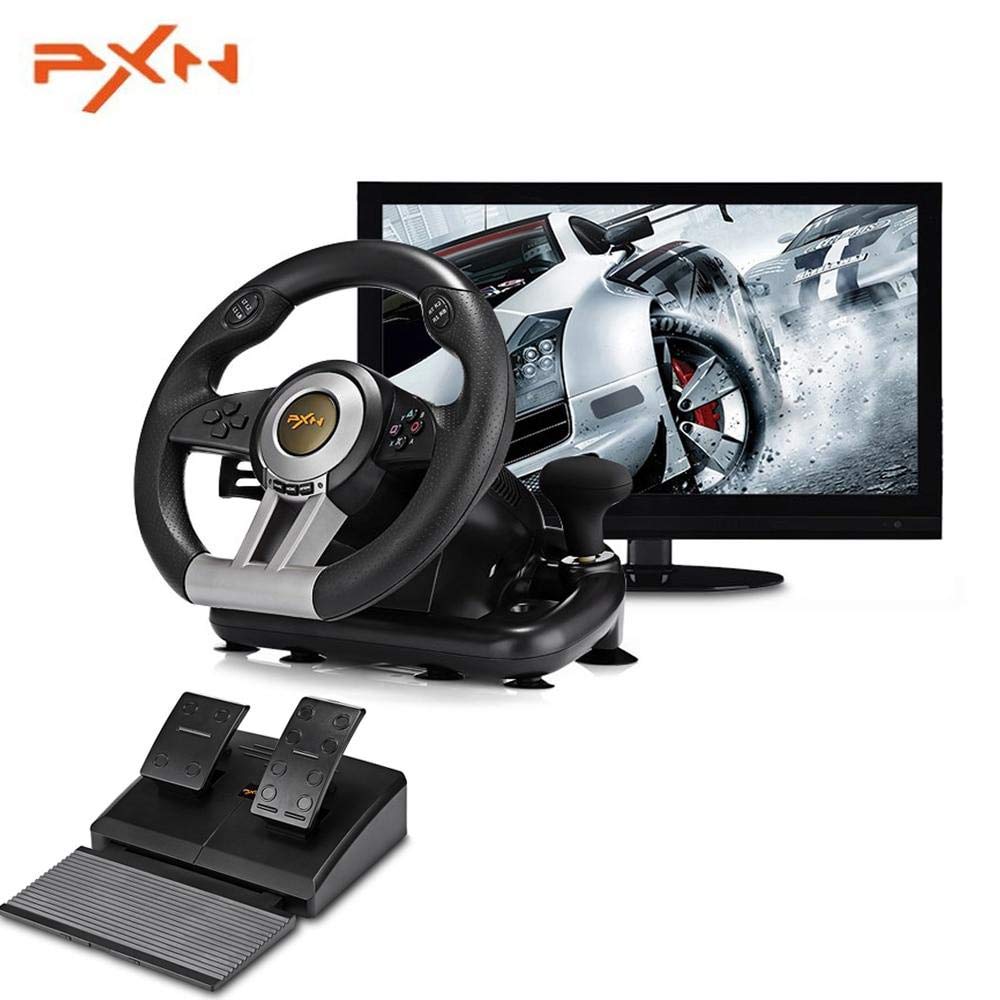 Buy PXN V3II Racing Game Steering Wheel USB Vibration Dual Motor with ...