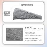 Shakeel Hair Towel Wrap Grey Quick-Dry Turban with Button view 2