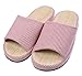Bronze Times (TM) Unisex Vertical Stripes Indoor Cotton Flax House Slippers (C-red)