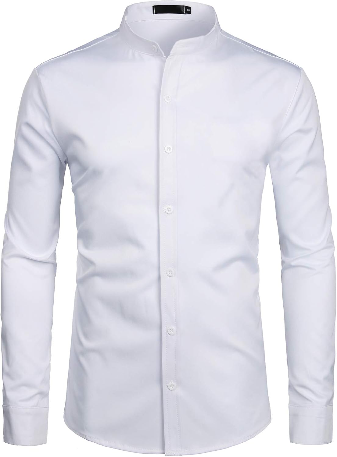 ZEROYAA Mens Hipster Solid Slim Fit Long Sleeve Mandarin Collar Dress Shirts at  Men’s Clothing store