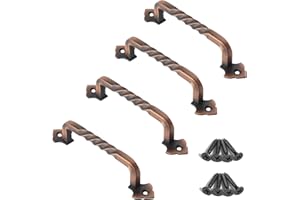 OVOV 4 Pack Barn Door Pull Handle Hardware for Wooden Garden Gate Shed Cabinet Door (Copper)