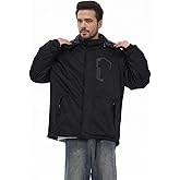 CorBuyit Men's Waterproof Ski Winter Jacket with Detachable Hood, (S-4XL), Warm Windproof Snow Coat for Skiing & Snowboarding