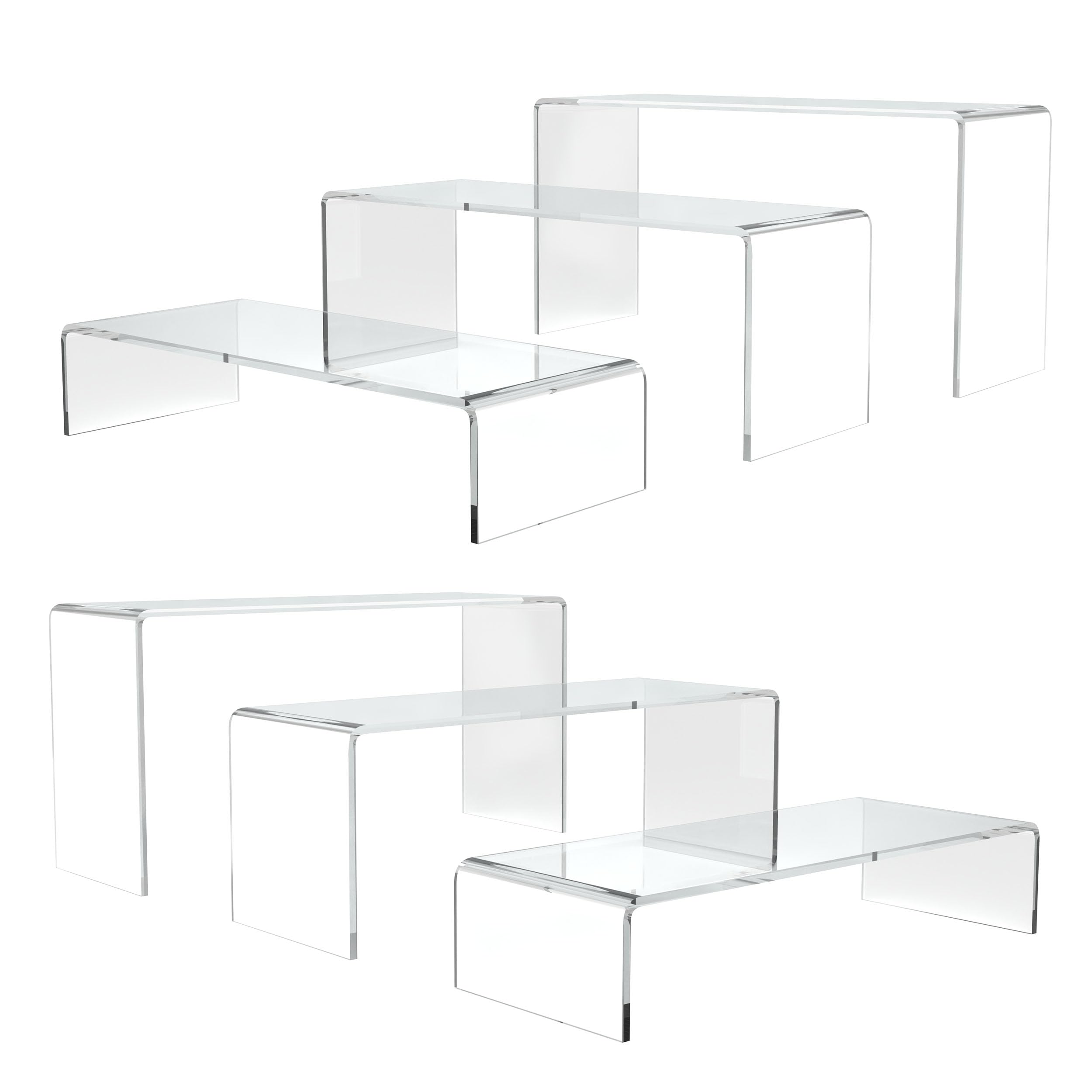 Plastic Riser People Hmdivor 6pcs Acrylic Risers for Display, 2 Sets of Plastic Risers Stand ...