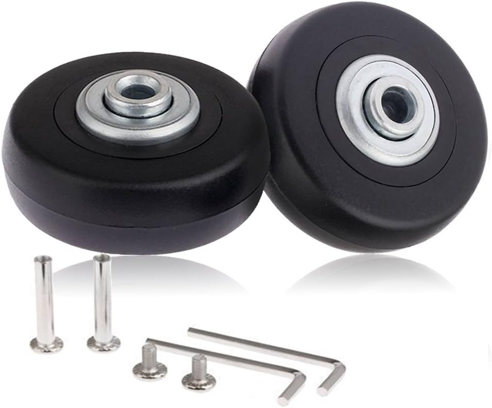CNEVISON Replacement Luggage Wheels ,Suitcase Scooter Inline Skate Roller Wheel Repairing Kits With ABEC 608zz Bearings Axles 50x18 Rubber Wheels