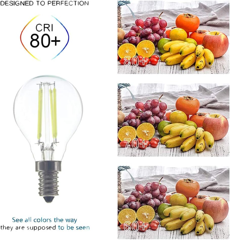 ZFQ 6 Pack 4W E14 G45 Small Edison Screw LED Filament Bulb, Non-dimmable, 400LM, Cold White 6500K - Image 5