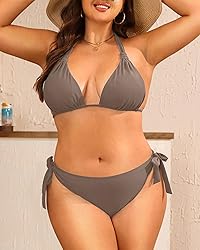 Women Plus Size Bikini Set - Two Piece Triangle