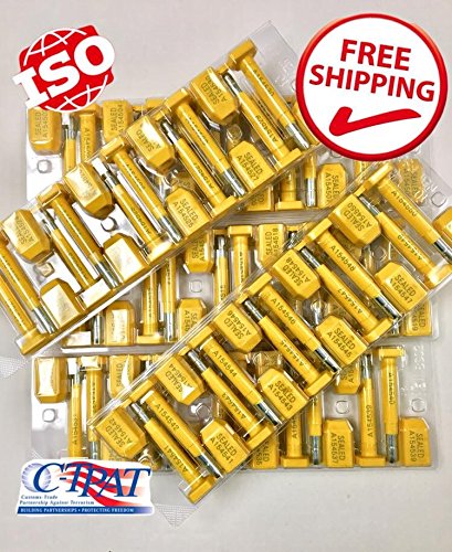 50 BOLT SEALS High Security Seal Guarantee. Suitable for Containers - Container - Trailers – Wagons – Railroad Cars – Cargo - Print Progressive Numbering – ISO and C-TPAT CERTIFIED