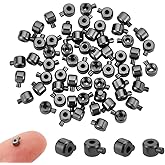 UNICRAFTALE About 60Pcs 4.5mm Crimp Beads for Jewelry Making Metal Black Spacer Beads Metal Crimp Charms Tiny Smooth Hollow Rondelle Bead for Bracelet Necklace Ends Accessories