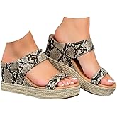 Wedge Sandals for Women 2026 Dressy Platform Sandals Women Casual Comfortable Fashion Mid Heels Open Toe Espadrilles Wedges Slip on Shoes Dressy Summer Flat Heels