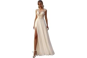 BOFDUFO Wedding Dress for Bride Boho Beach Lace Appliques Mermaid Bridal Gowns with Train BOF33