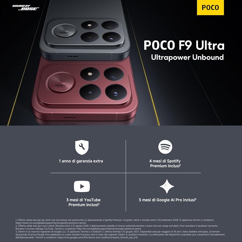 POCO F9 Ultra, Smartphone 16+512GB, Nero, Batteria 8050mAh, HyperCharge100W
