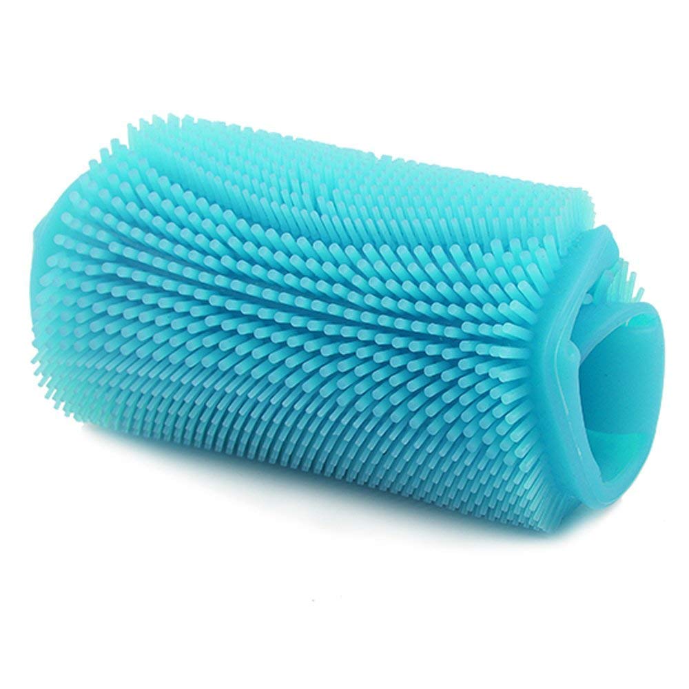 INNERNEED Soft Silicone Body Scrubber Exfoliating Glove Shower Cleansing Brush, SPA Massage Skin Care Tool, for Sensitive and All Kinds of Skin (Blue) : Beauty