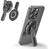 JINRAIKO Phone Grip for Magsafe Phone Stand 360°Roration Gym Holder Phone Kickstand Silicone Finger Ring Innovative Pressure-Relief Damping Hinge Design with Magnet Ring Compatible All Phones, Black