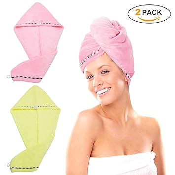 Amazon Com Hair Towel Wraps For Women Microfiber Turban Towel
