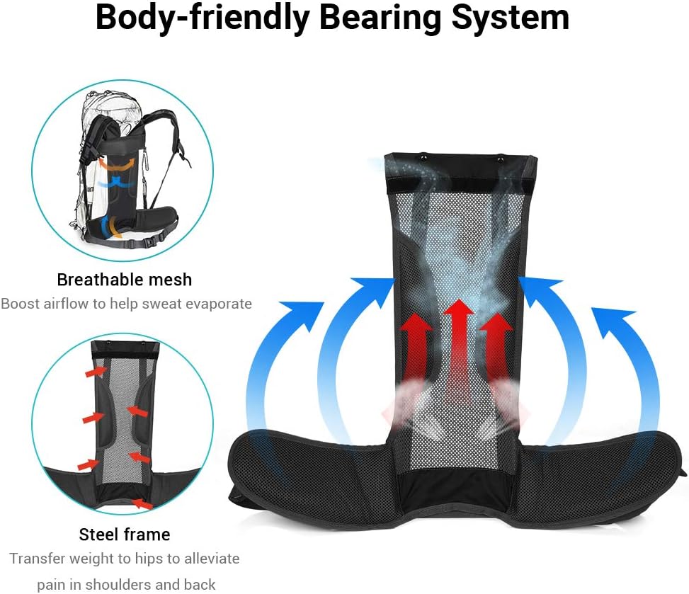 NACATIN Internal Frame 70L Backpack Water-Resistant Hiking Daypack Backpacks : Sports & Outdoors