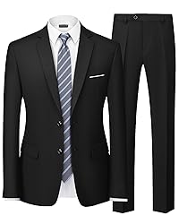 Hihawk Men's 2 Piece Slim Fit Suit with Stretch