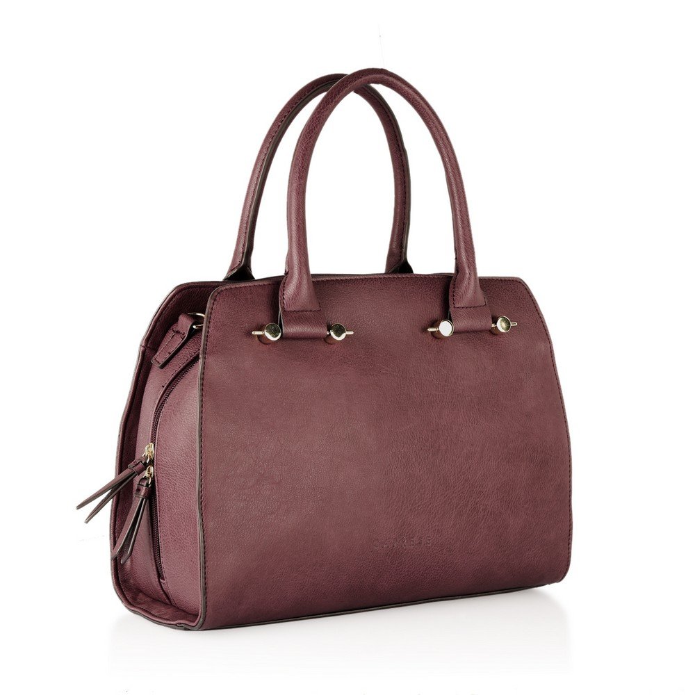 caprese women's satchel (grape red)