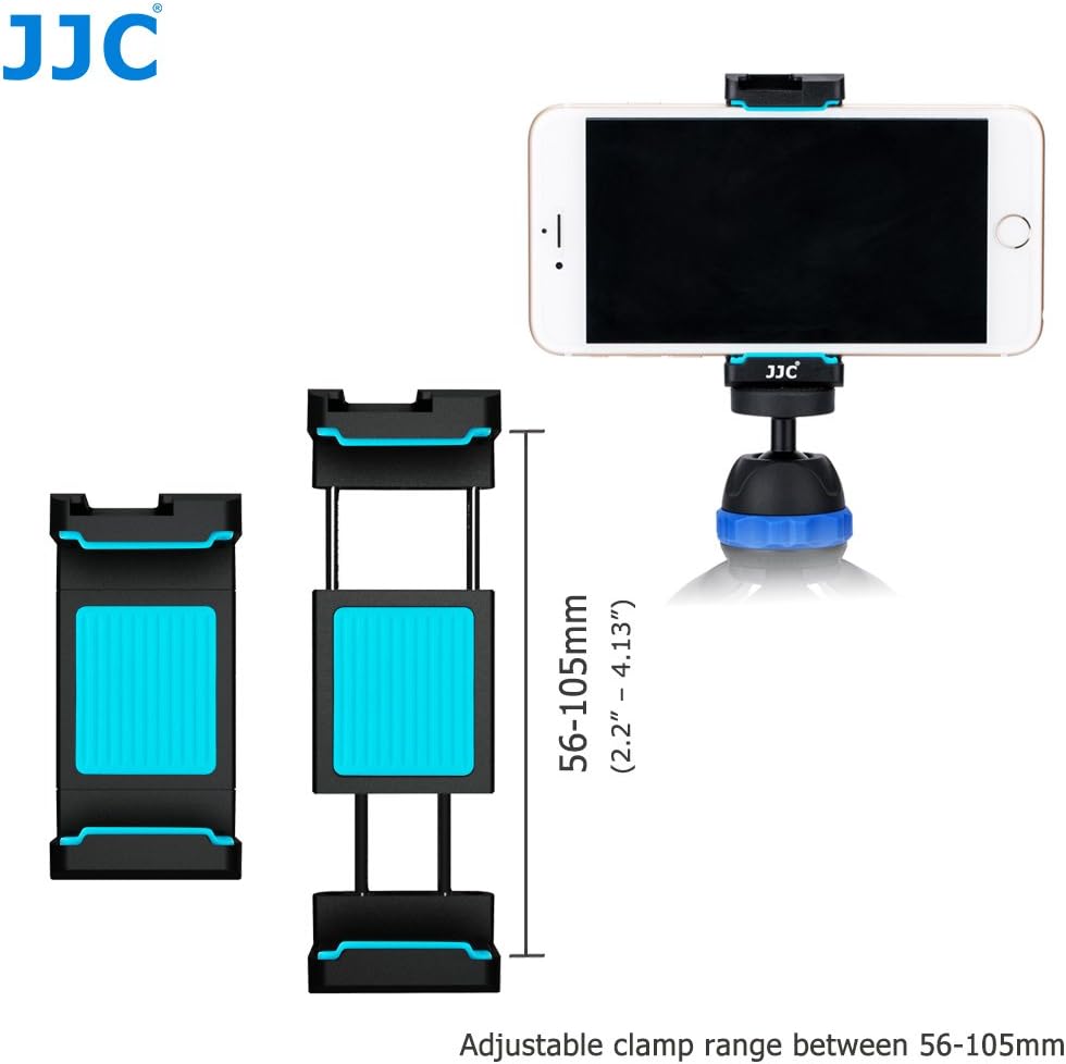 JJC Smartphone Tripod Mount Holder with Clamp 56-95mm Adjustable - Image 4