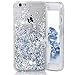 Urberry Iphone 7PLUS Liquid Case, Running Glitter Cover, Flowing Liquid Floating Luxury Bling Glitter Sparkle Hard Case for 5.5inch iPhone 7PLUS with a free Screen Protector (Silver)