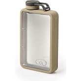 GSI Outdoors Boulder Flask, Shatter-Resistant, Leakproof Hip Flask with Clear Body &amp; Silicone Grip, BPA-Free Bottle for Hiking, Camping &amp; Travel