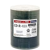 100 Pack Professional CD-R Legend with Pro Taiyo Yuden TY Technology 48X 700MB 80Min (MID 97m24s01f) White Inkjet Hub Printab