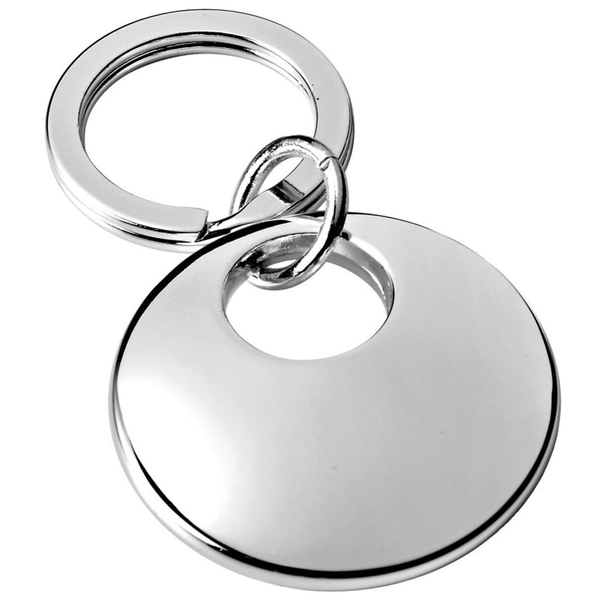 Silver Jun Keyring Round 4 x 7 cm Silver-Plated in Premium Finish and Comes with a Stylish Gift Packaging