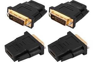 4pcs Bi Directional DVI-I Adapter, DVI-D Male to Female Bidirectional Adaptor Support 4K 60HZ Port Converter for Displayport 