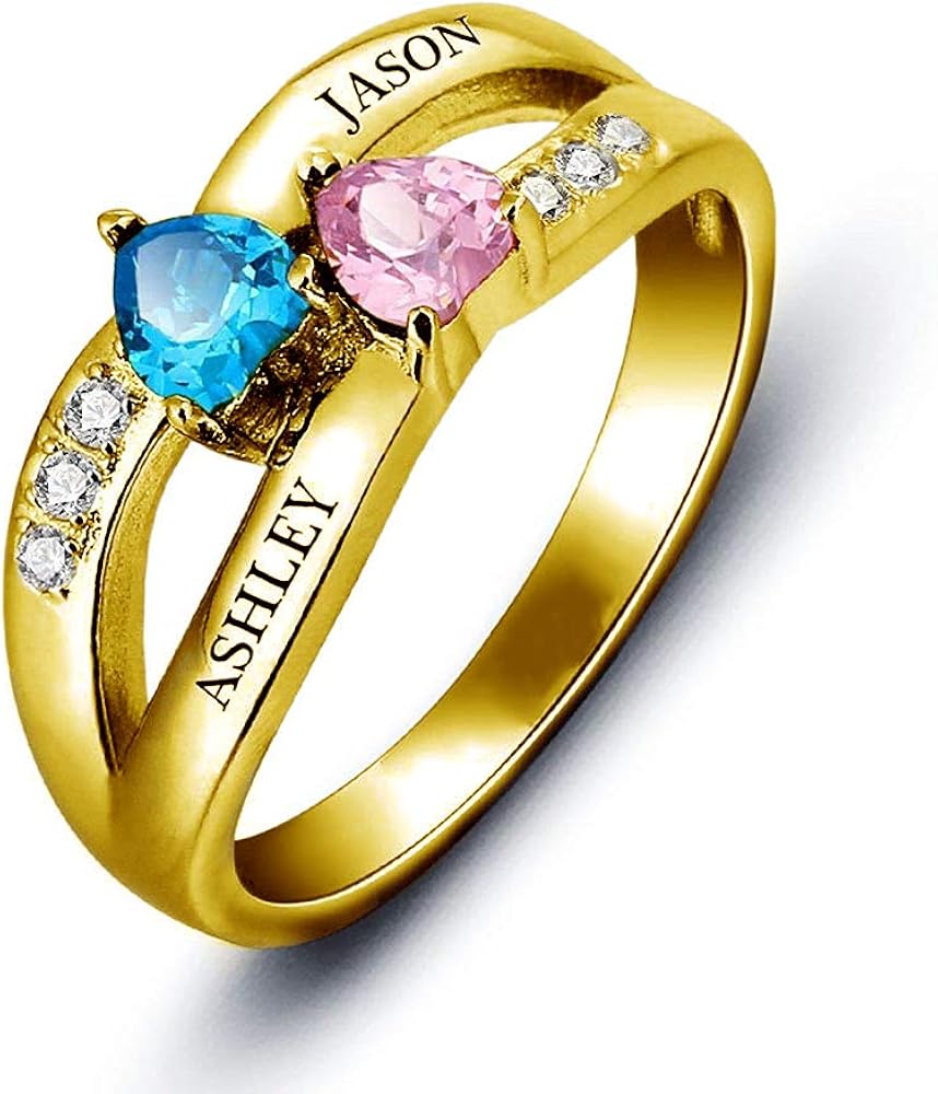 Tanwenling33 Personalised Birthstone Promise Ring Engagement Rings