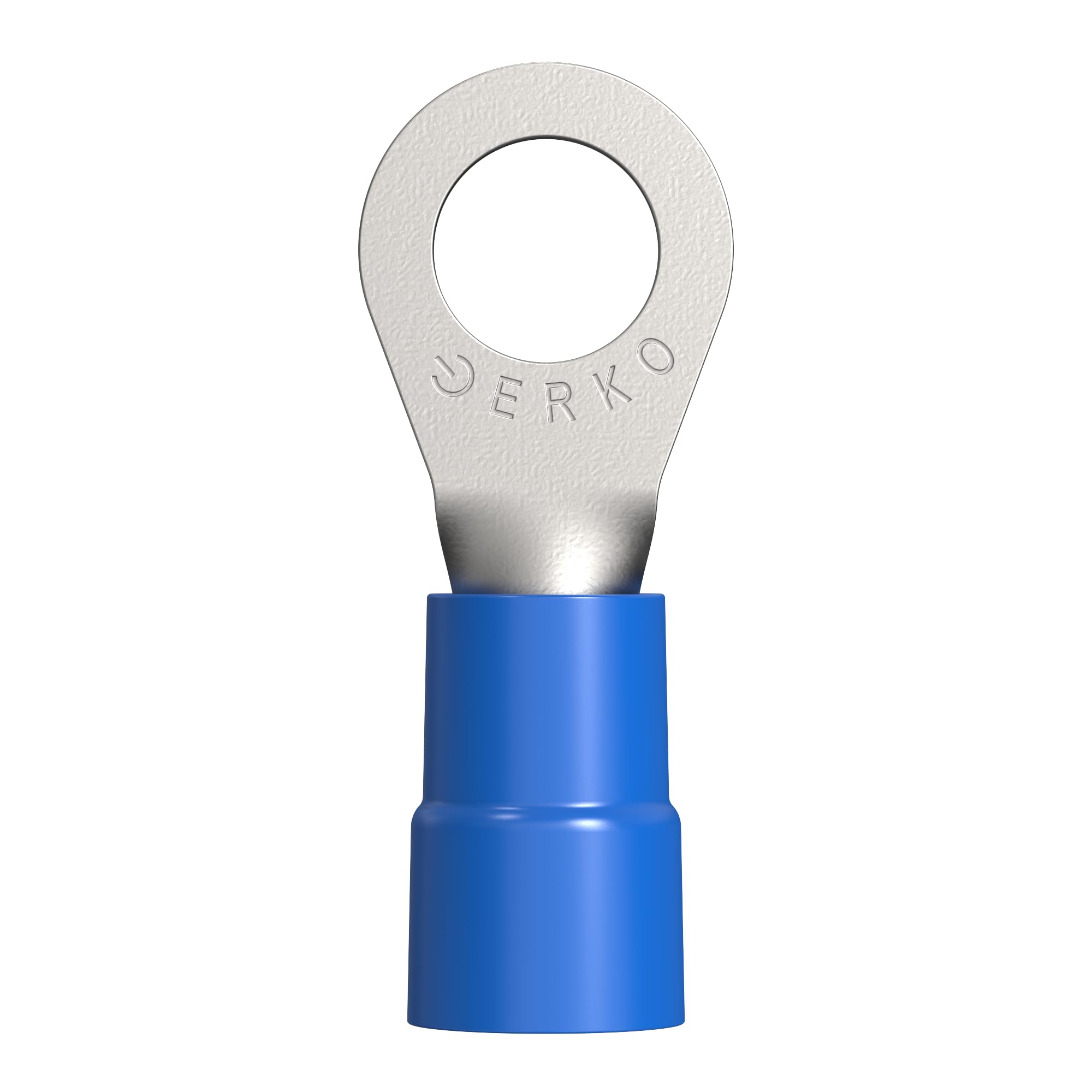 ERKO Professional Insulated Ring terminals for M8 Screws and Wire Size of 1.5 ÷ 2.5 mm², with Polyamide Insulation, 100 pieces, Manufactured According to DIN 46234. Silver