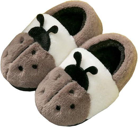 Amazon ルームシューズ もこもこ あったか メンズ レディース 子供 親子ペア キッズ 可愛い 虫 おしゃれ 柔らかい 暖かい 24 5 25cm 冬用 滑り止め 防寒保温 洗える 室内履き ホーム靴 歩きやすく グレー Qihang スリッパ 通販