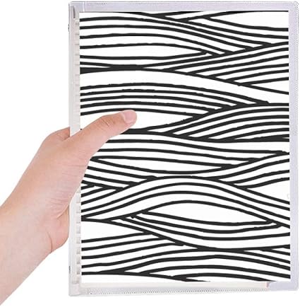 Amazon ウッドカット ペインティング ライン ウェーブ テクスチャ ノート ルーズ リーフ ダイアリー 詰め替え可能 ジャーナル 文房具 ノート 文房具 オフィス用品