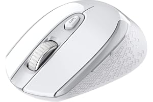 cimetech Wireless Computer Mouse, 2.4G Ergonomic Optical Mouse, 6 Buttons, Silent Mouse with USB Receiver and 3 Adjustable DPI Computer Mouse for Laptop, Desktop, Mac, PC - White