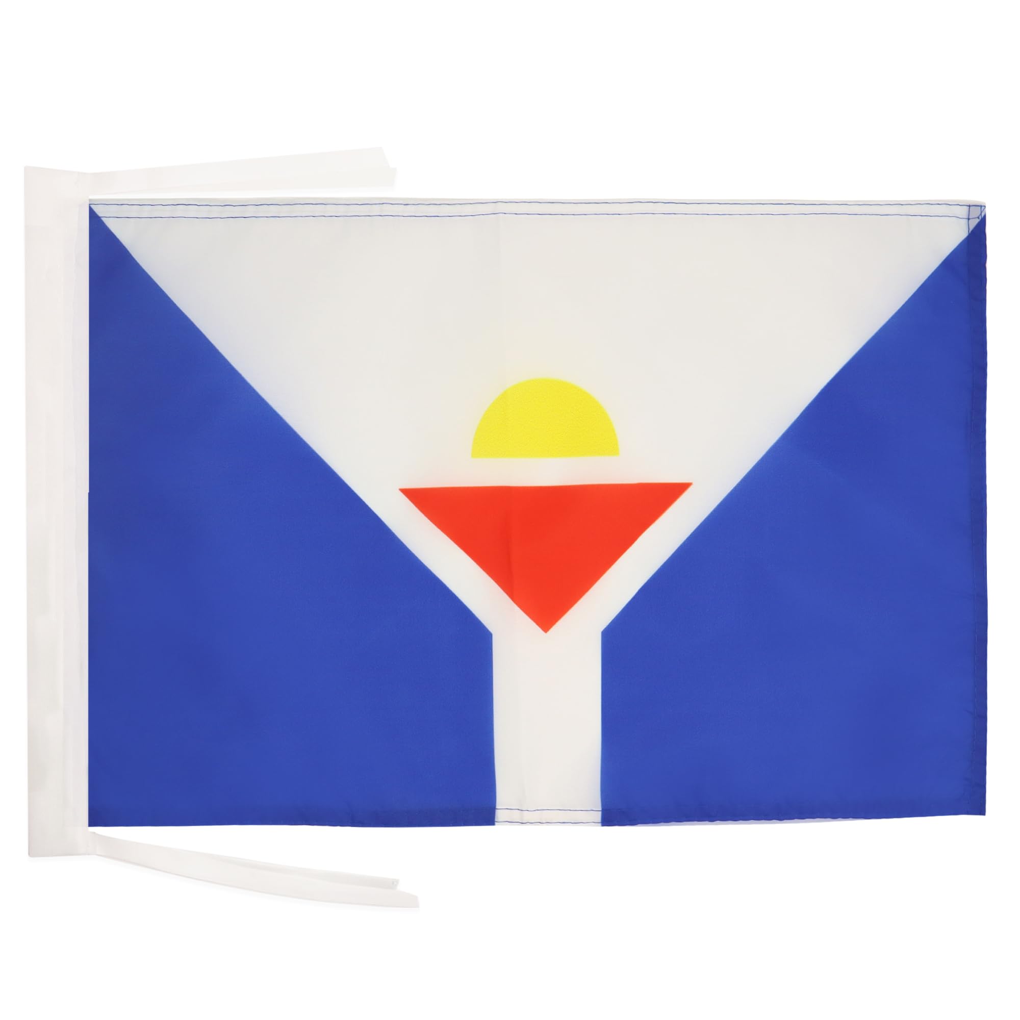 AZ FLAG - Saint Martin Flag - 18'' x 12'' - 100% Polyester St. Martiner - St. Maartener Small Banner with Two Cords - Fade Resistant - Vivid Colors - 18x12 in - 45x30 Cm — image 1