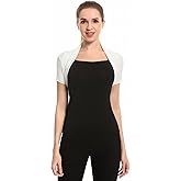 AmélieBoutik Women Short Sleeve Open Front Bolero Cropped Cardigan Shrug