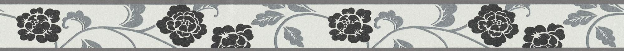 A.S. Création Only Borders 10 Self-Adhesive Border 5.00 m x 0.05 m Metallic Black White Made in Germany 261014 2610-14