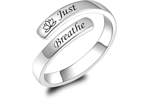 BEILIN 925 Sterling Silver Inspirational Jewelry Rings Adjustable Ring Personality Encouragement Gift for Teens Women