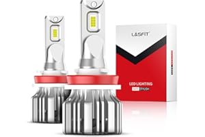 LASFIT 2026 𝐂𝐨𝐦𝐩𝐚𝐜𝐭 H11 LED Headlight Bulb, Real 50W 8X Brighter Halogen 1:1, 𝟑𝟎𝟎𝐌 Sight 6000K White, Canbus For 9