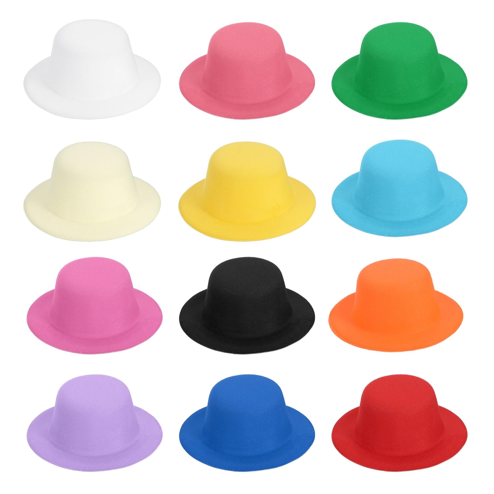 PATIKIL 5.3 Inch Mini Formal Hats, 12 Pcs Miniature Doll Hats Mini Top Hat for Crafts Hair Accessories Decorate Doll Snowman, Mix-color