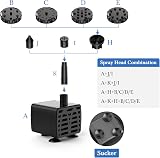 AMZtime DIY Solar Fountain 2.5W Water Pump with 6 Nozzles 1.2m Hose view 6