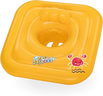 Bestway Baby Boat Inflatable 3-Ring Square Float 75x76 cm Yellow 24-36 Months