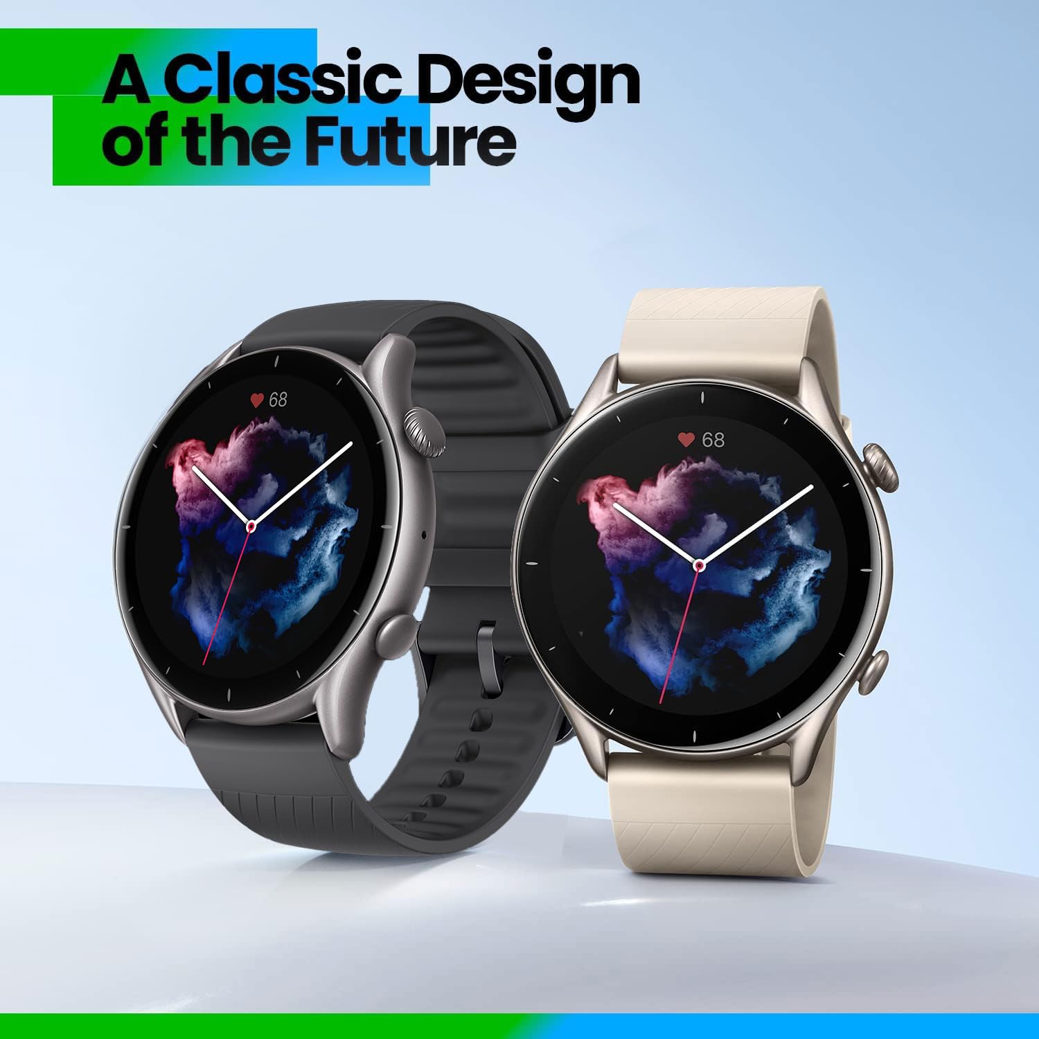 Amazfit Smartwatch GTR 3 46 mm with Health Monitoring, SpO2, Sleep, Stress, Cycle Monitoring, Sports Watch, GPS Sports Watch with 150+ Sports Modes, 21 Day Battery, Alexa for Men and Women