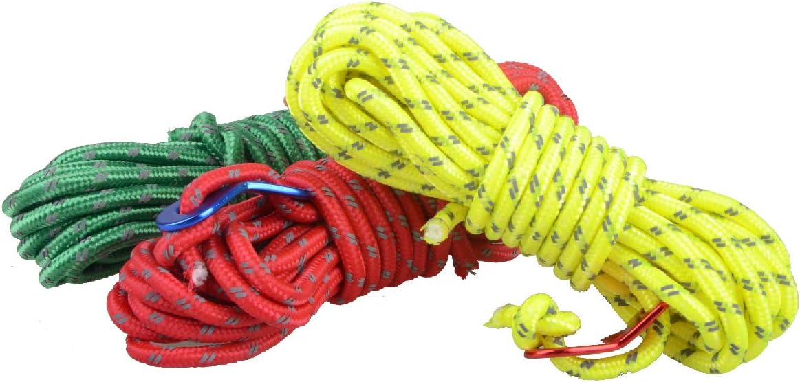 Flare Guy Ropes Azarxis 4mm Reflective Guy Ropes, Tent Guy Line with Aluminum Rope ...