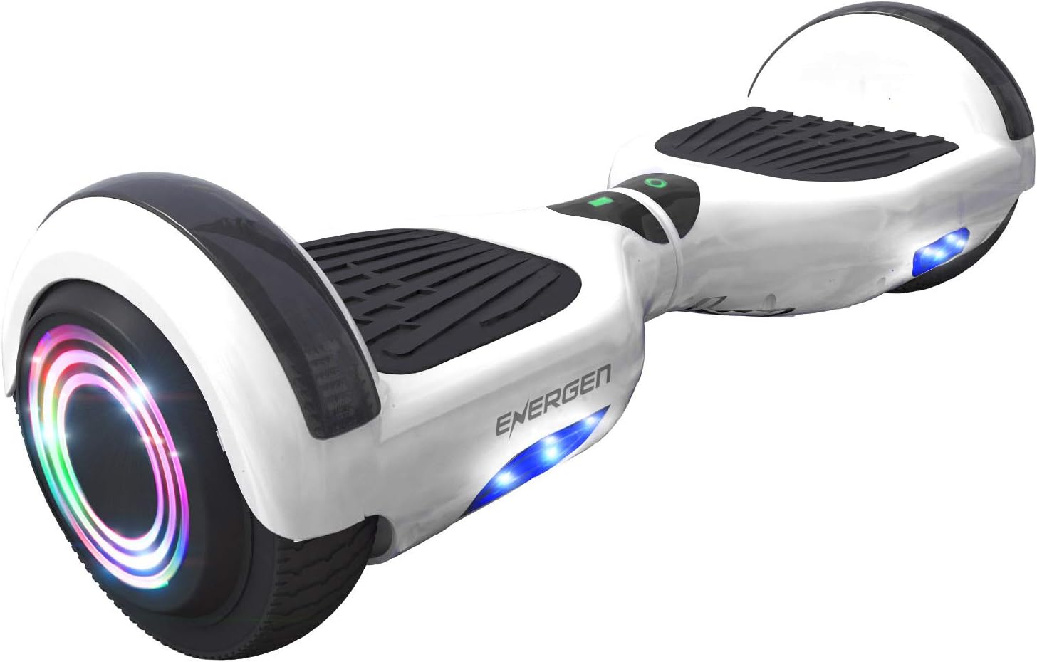 Energen Hoverboard 6.5" Self Balancing Scooter for Kids with Bluetooth Speaker & LED Light-Ul2272 Certified - White/Black