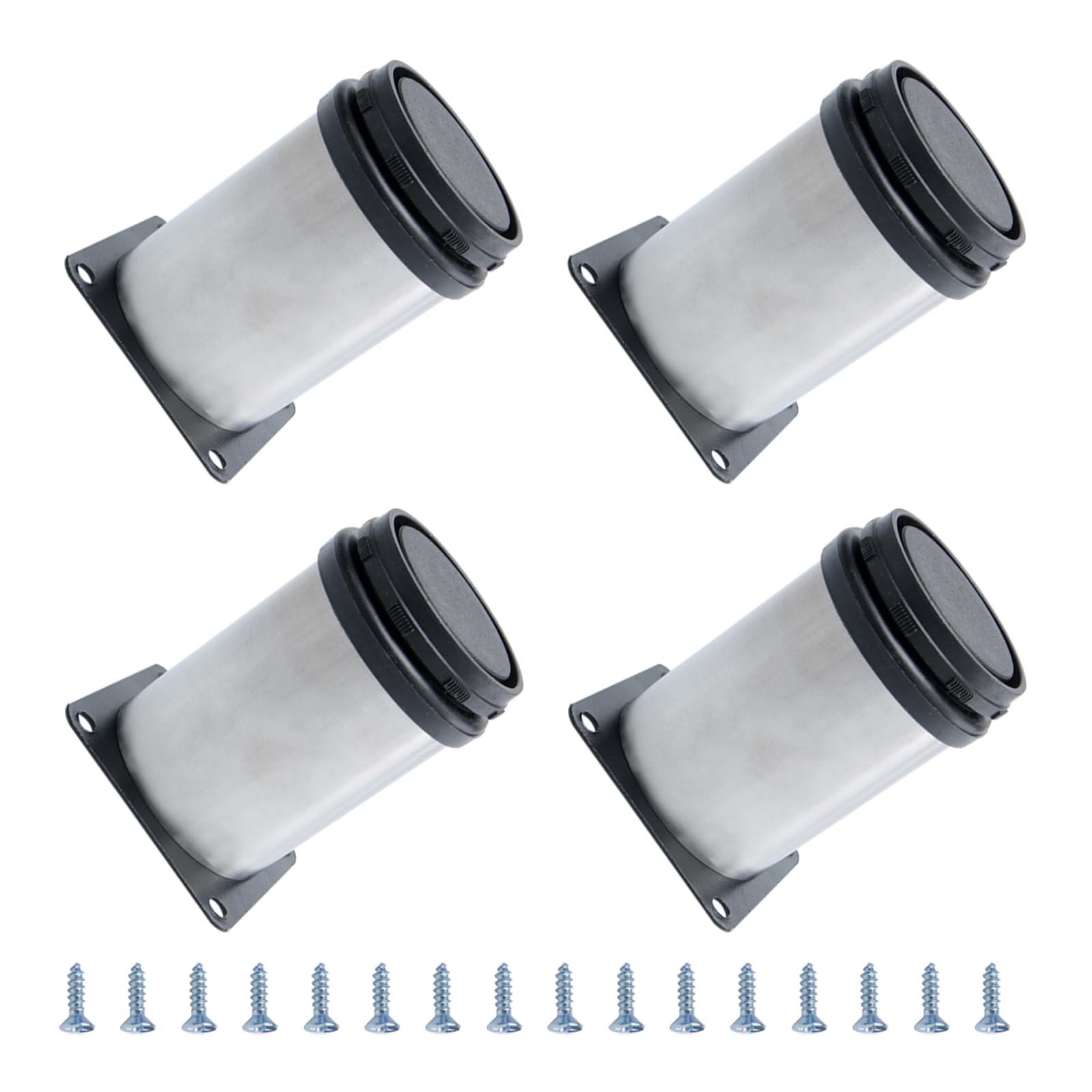 METALLIXITY Furniture Legs (2.4 Inch Height) 4Pcs, Stainless Steel Furniture Cabinet Metal Legs with Screws - for Home DIY Projects, Sofa Legs, Chair Legs, Table Legs