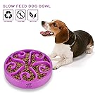 Decyam Pet Fun Feeder Dog Bowl Slow Feeder, Bloat Stop Dog Food Bowl Maze Interactive Puzzle Cat Bowl Non Skid (PURPLE)