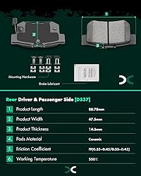 SCITOO D537 Rear Ceramic Brake Pads Sets Fit For