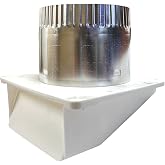Lambro White 4-inch Plastic Under Eave Vent with Weather Damper and Tail Pipe (143WTP)